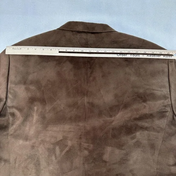 Nautica Sport Coat Mens 48R Brown Faux Suede Blazer Jacket Three Button Prep - Picture 14 of 16